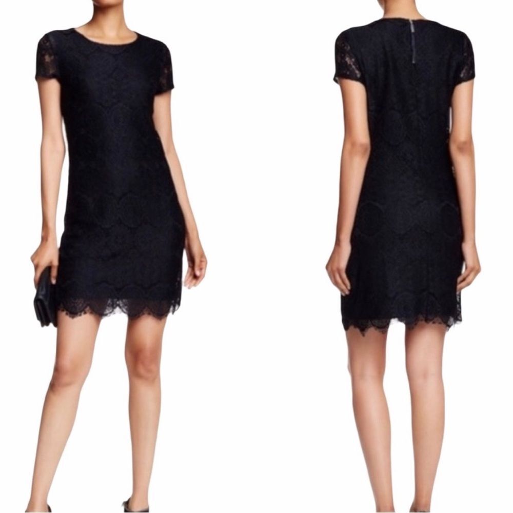 Laundry by Shelli Segal Lace Overlay Black Dress S 2 Little Black Dress NWT